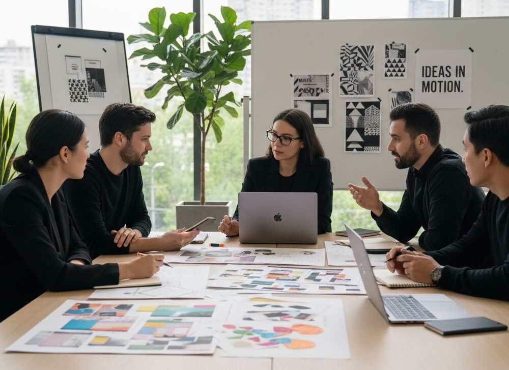 Bespreking over stappenplan flyer ontwerp