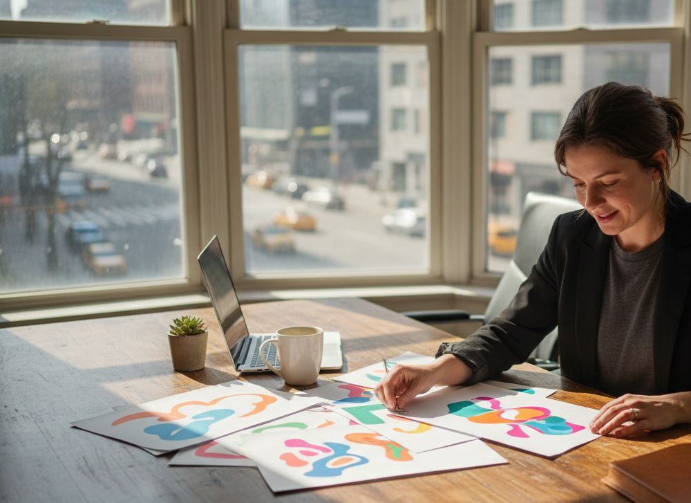 Ontwerpster vertaalt logo door naar huisstijl